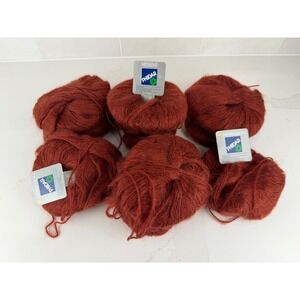 Phildar Messine Yarn 50g 6 Skeins Rust Red Kid Mohair Blend Made in France